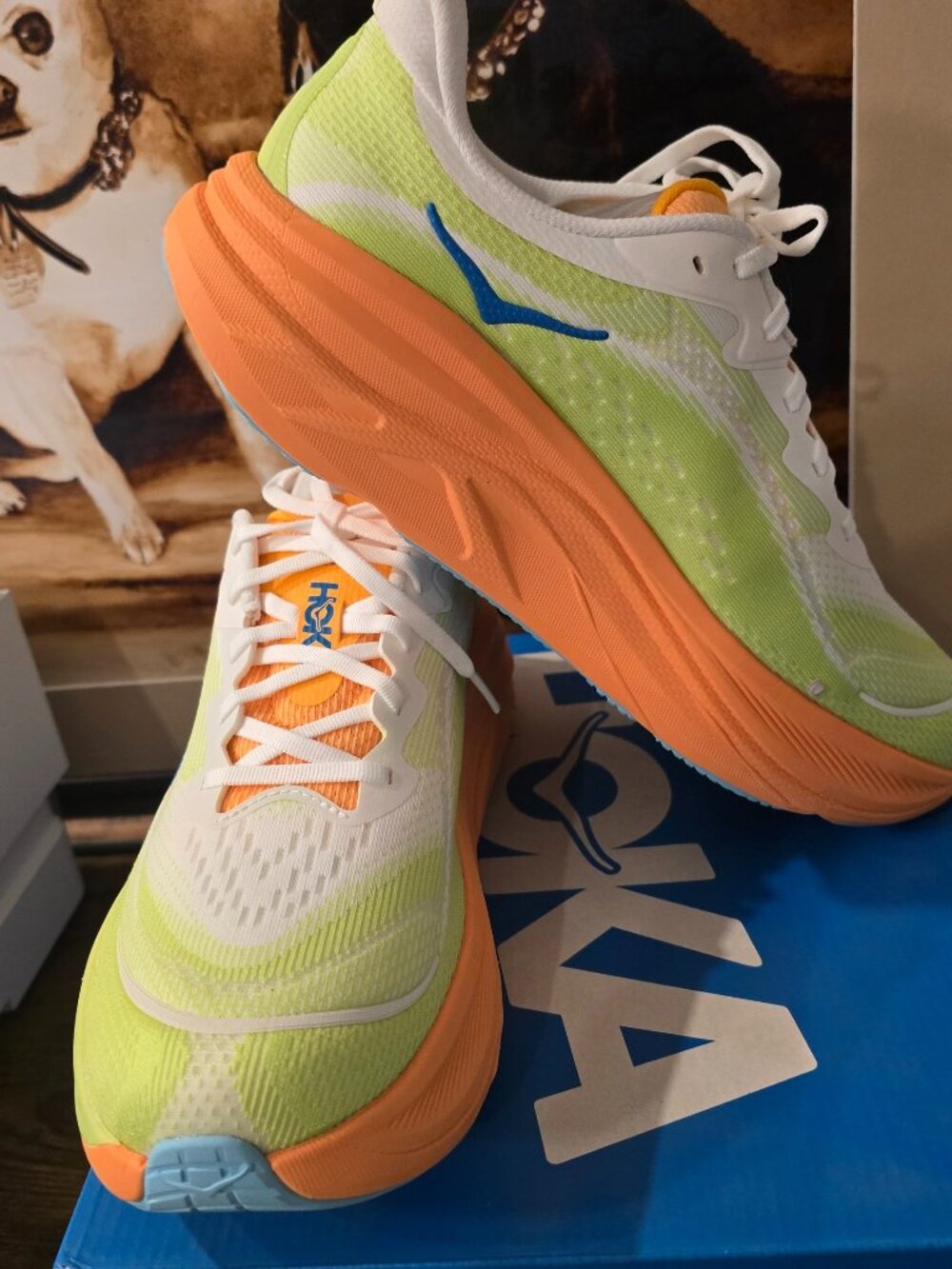 Hoka Men's Skyflow Running Shoes Yellow / Orange 1155111-FSTS Trail Sz 12 NEW